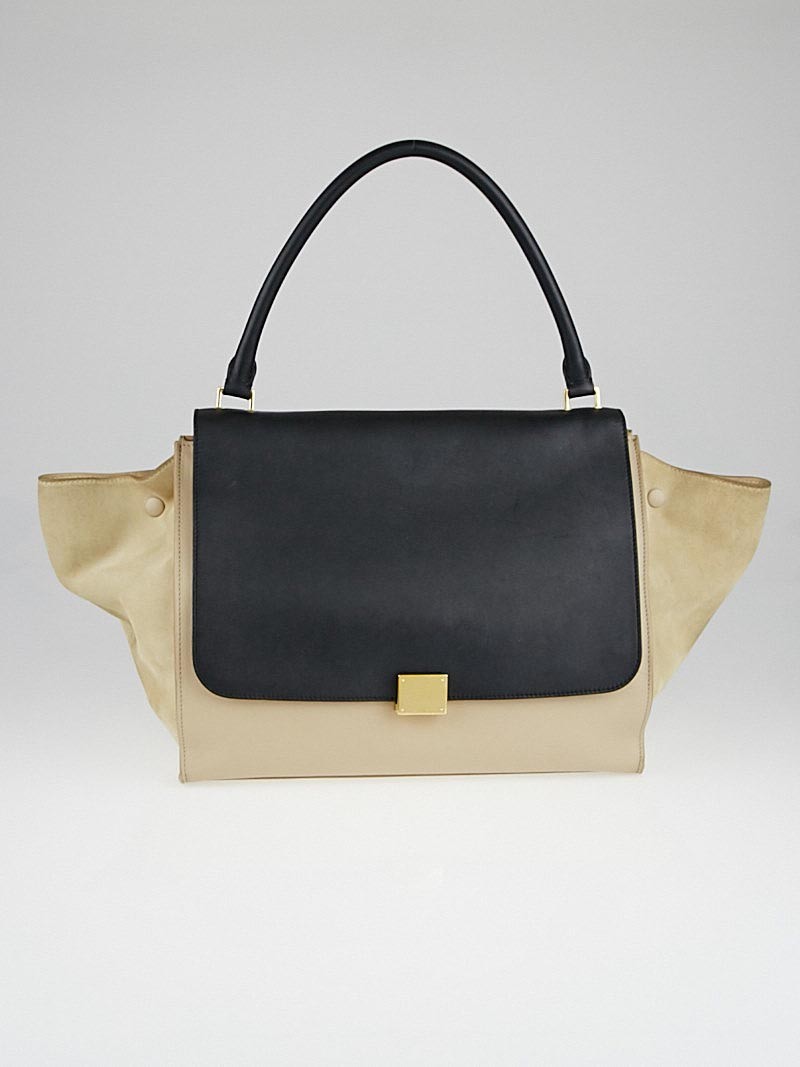 Celine Black Dune Leather Large Trapeze Bag