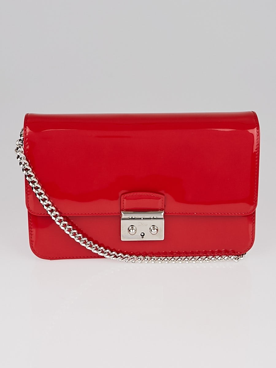 Christian Dior Red Patent Leather Small Miss Dior Pouch Bag