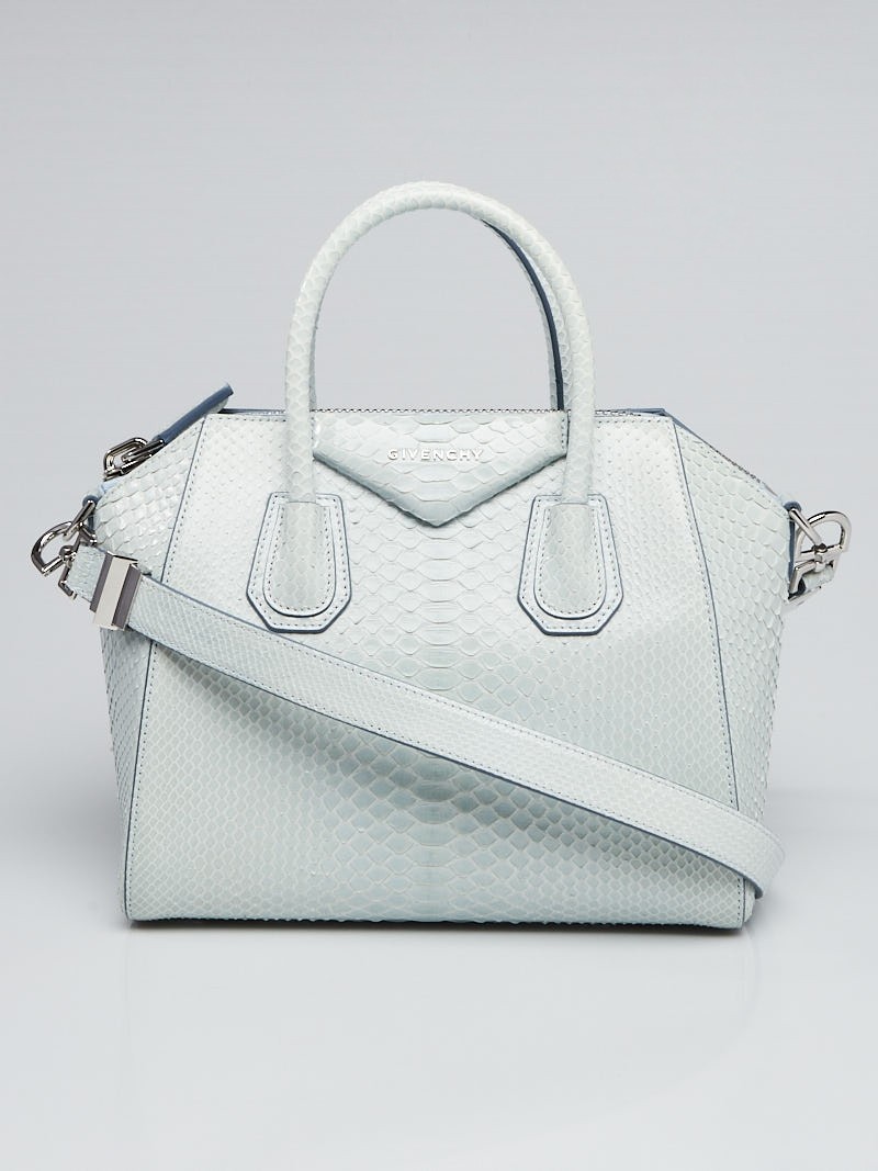 Givenchy Blue Clair Python Leather Small Antigona Bag
