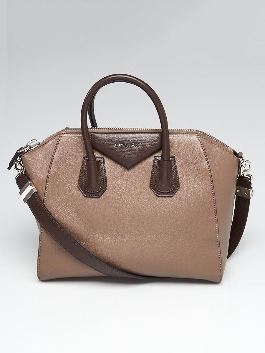Givenchy Grey Brown Sugar Goatskin Leather Medium Antigona Bag