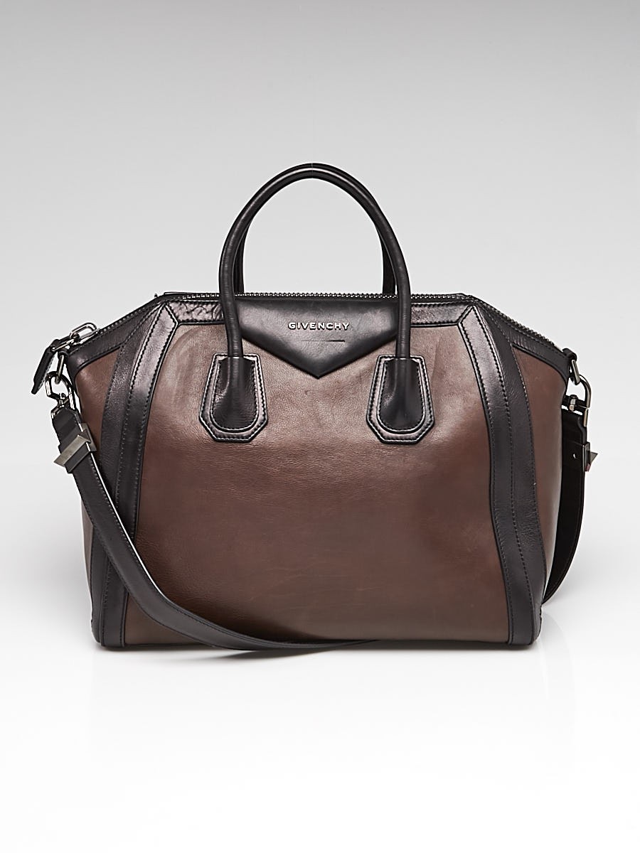 Givenchy Black Brown Leather Medium Antigona Bag