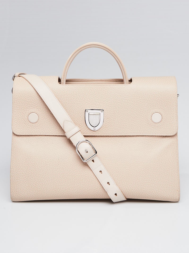 Christian Dior Beige Pebbled Leather Large Diorever Bag