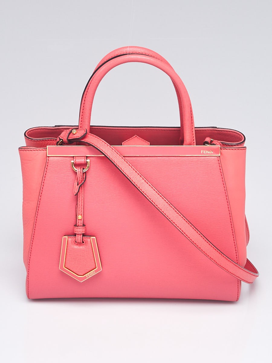 Fendi Rosa Exstasy Saffiano Leather Petite Sac 2jours Elite Tote Bag 8BH253