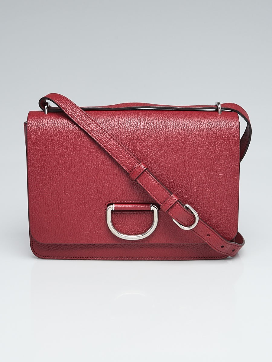 Burberry Red Leather Medium D-Ring Crossbody Bag
