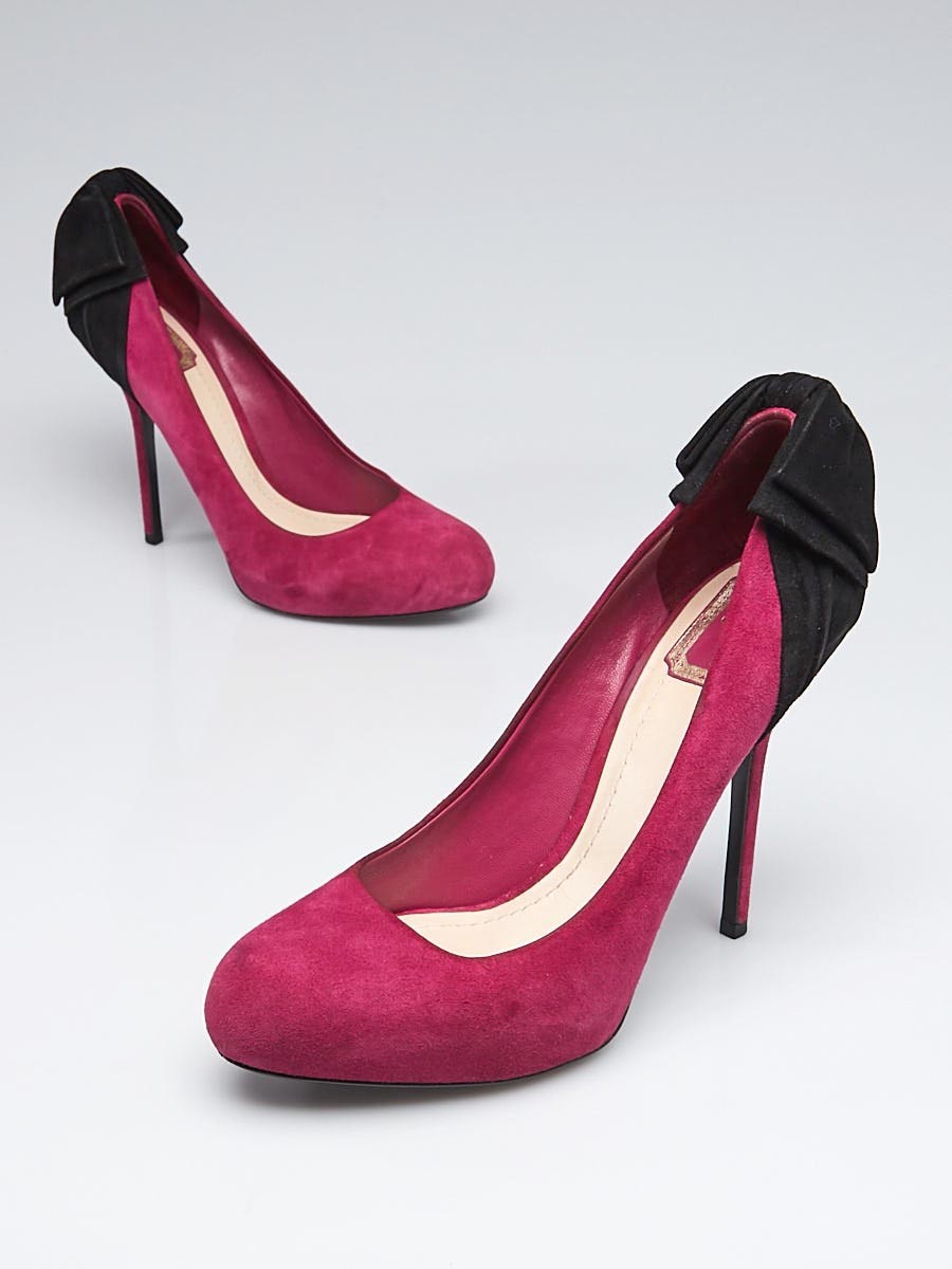 Christian Dior Purple Suede Leather Carmine Pumps Size 8.5 39