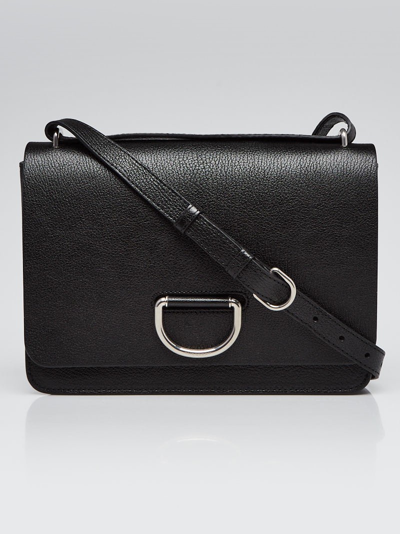 Burberry Black Leather Medium D-Ring Crossbody Bag