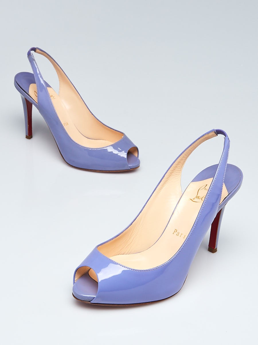 Christian Louboutin Purple Patent Leather Lady Sling 100 Pumps Size 5.5 36