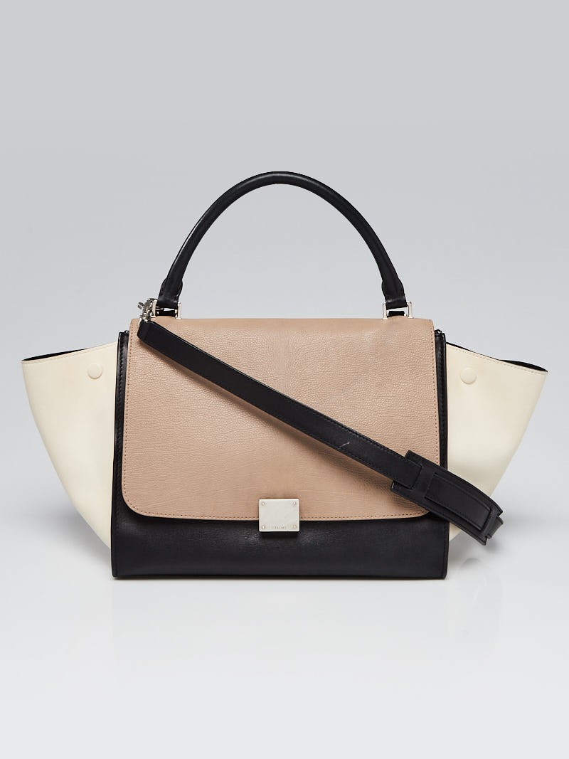 Celine Tri-Color Leather Medium Trapeze Bag