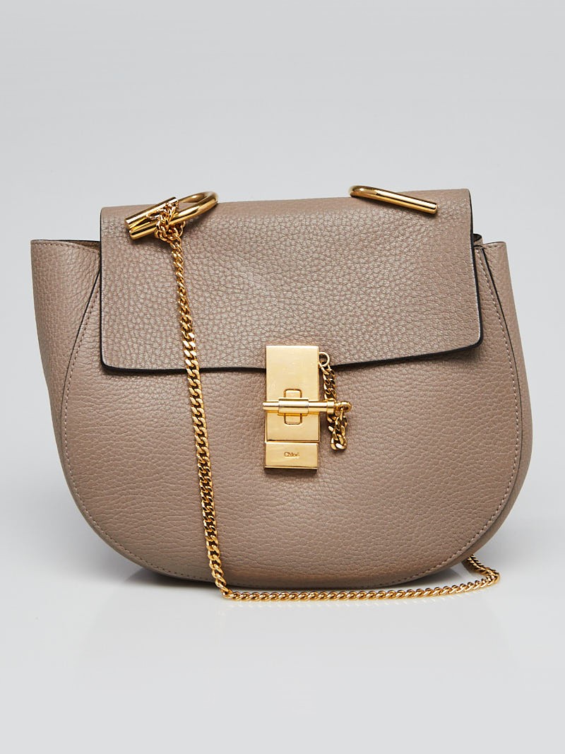 Chloe Motty Grey Pebbled Leather Drew Bag