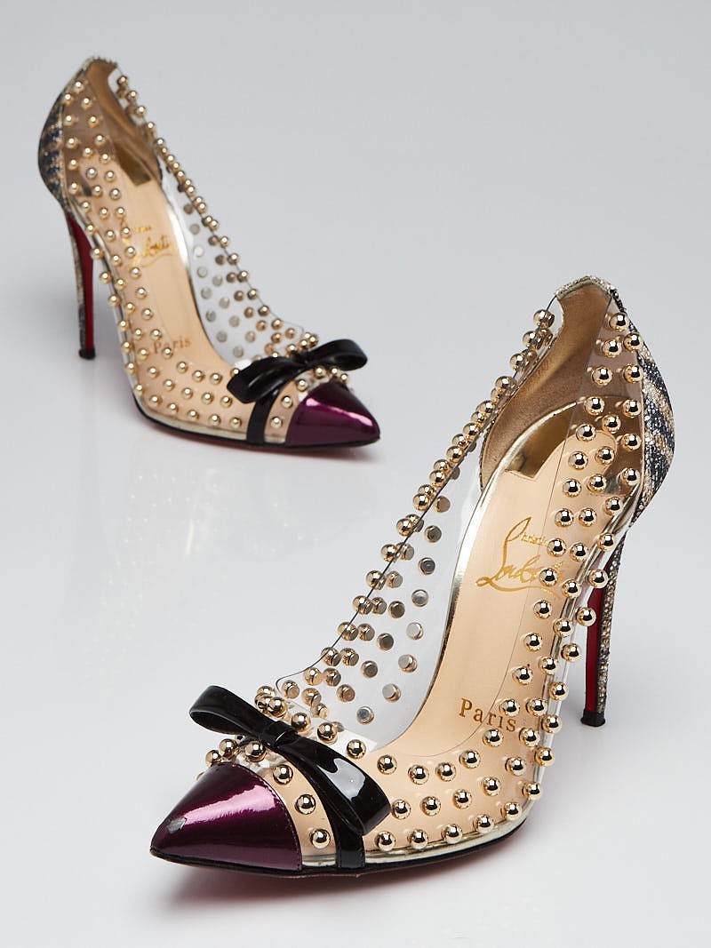 Christian Louboutin Transparent Studded PVC Billie et Bule 100 Pumps Size 6 36.5