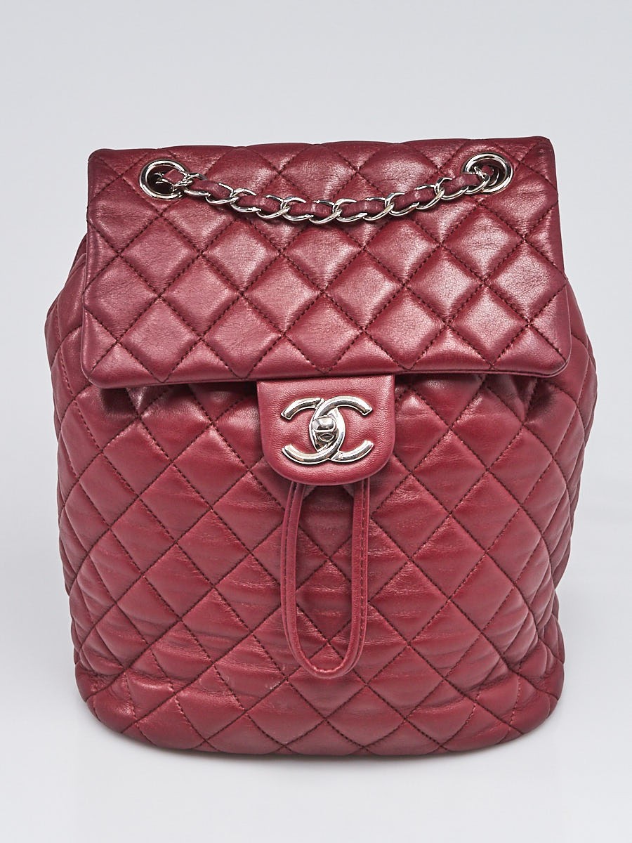 Chanel Burgundy Quilted Lambskin Leather