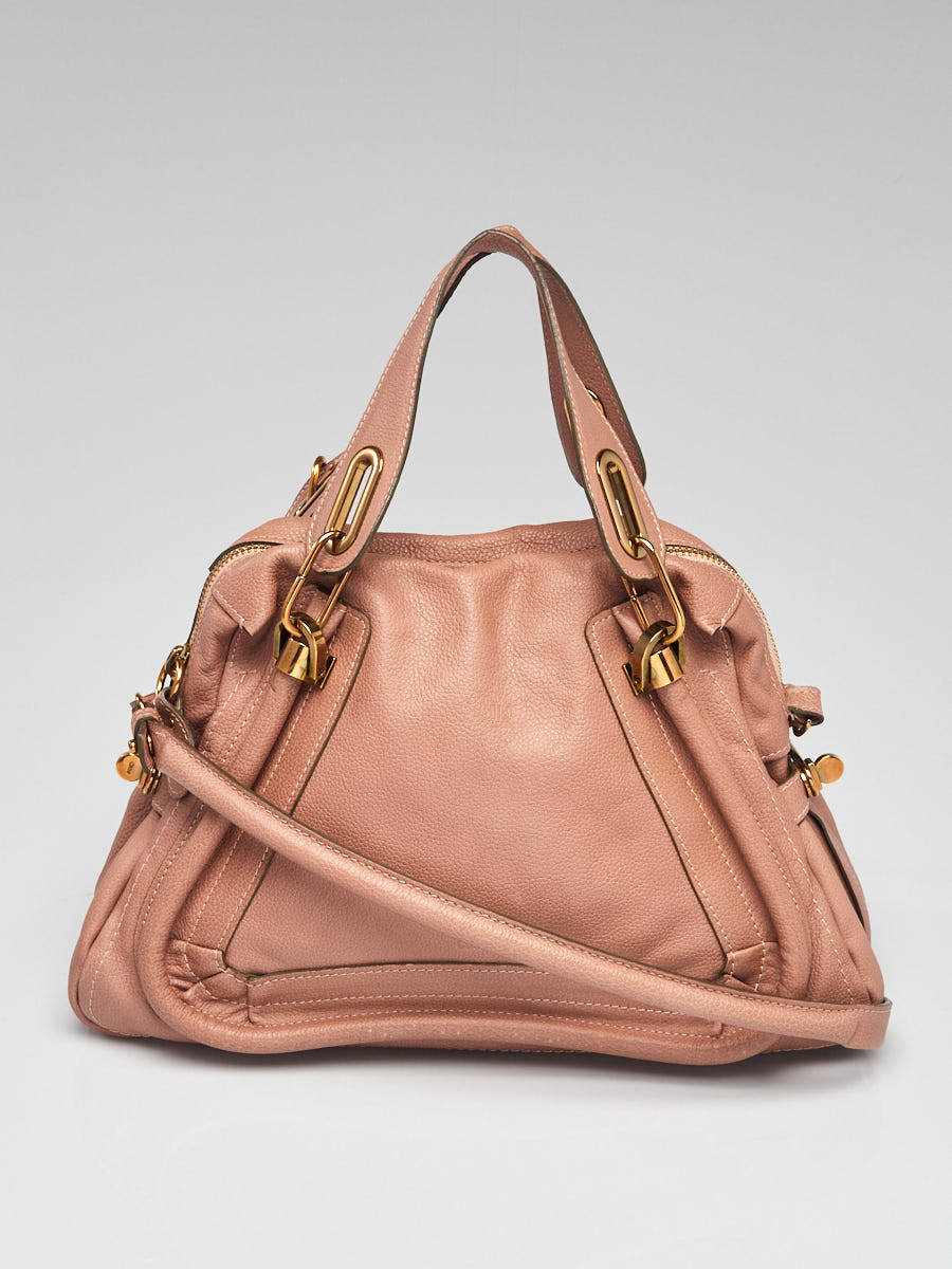 Chloe Pink Pebbled Leather Medium Paraty Bag