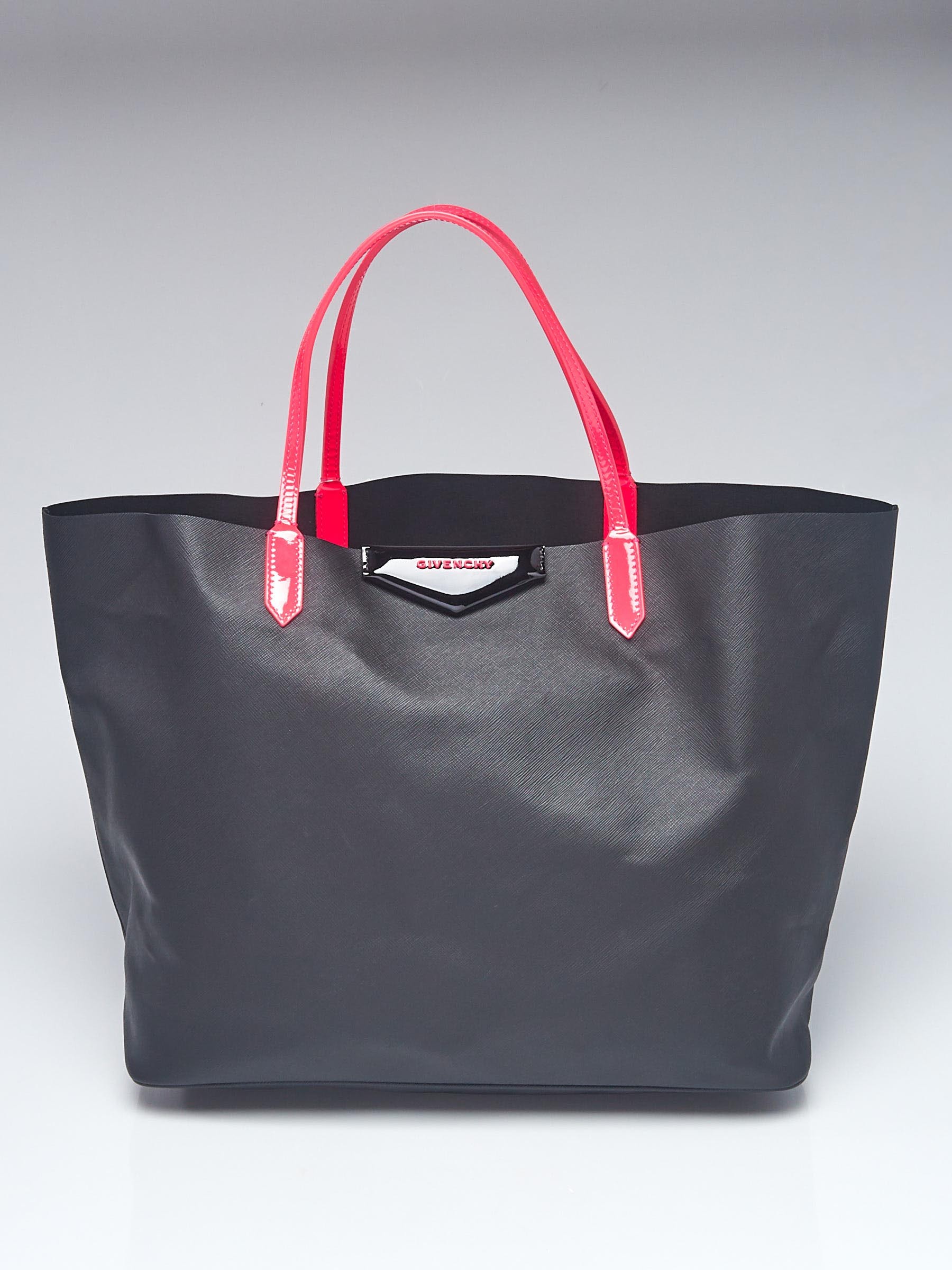 Givenchy Black Fuchsia Leather Antigona Large Tote Bag