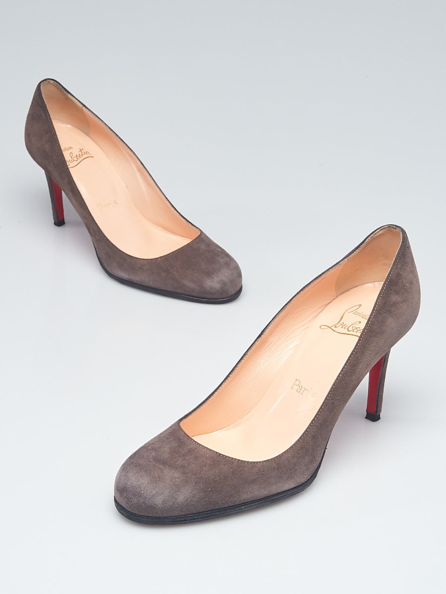Christian Louboutin Elephant Grey Suede Simple 85 Pumps Size 6.5 37