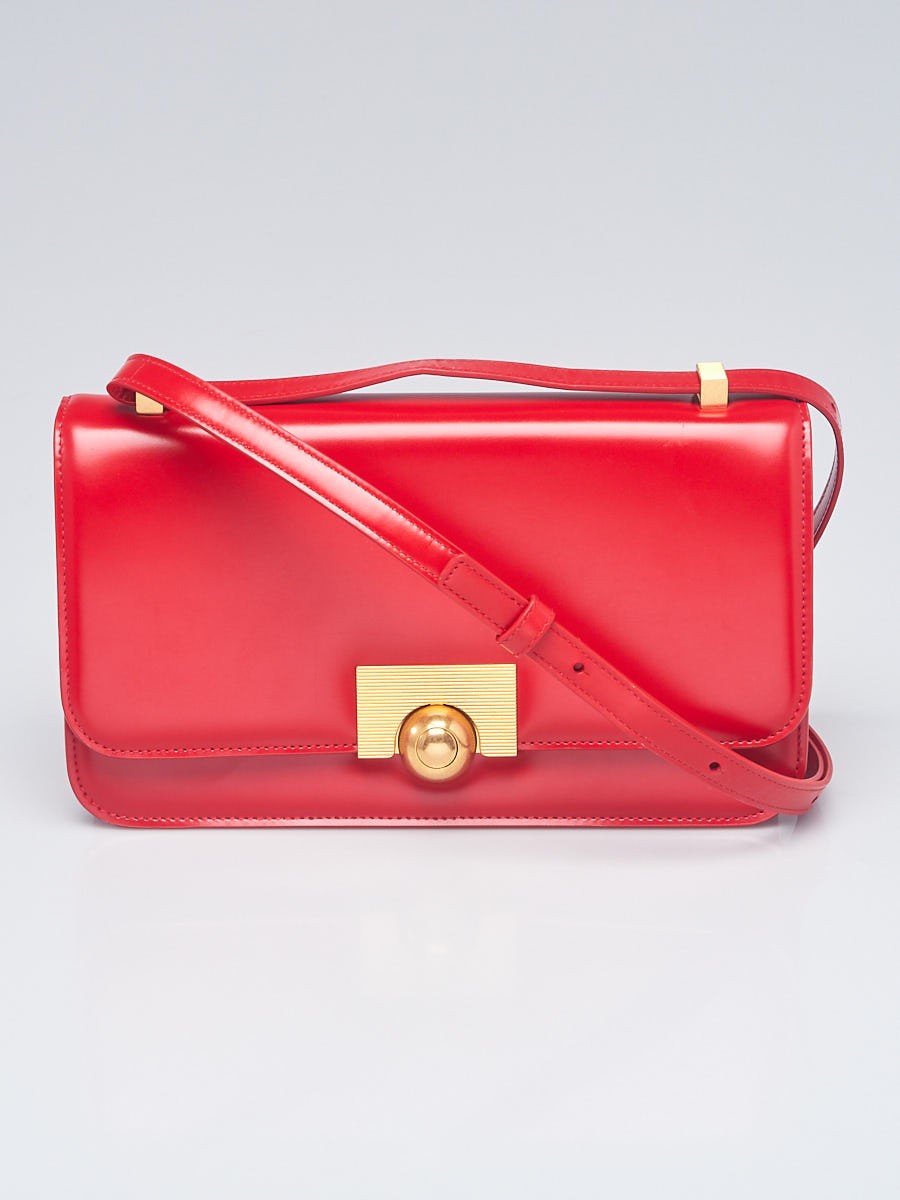 Bottega Veneta Bright Red Spazzolato Calfskin Leather BV Classic Shoulder Bag