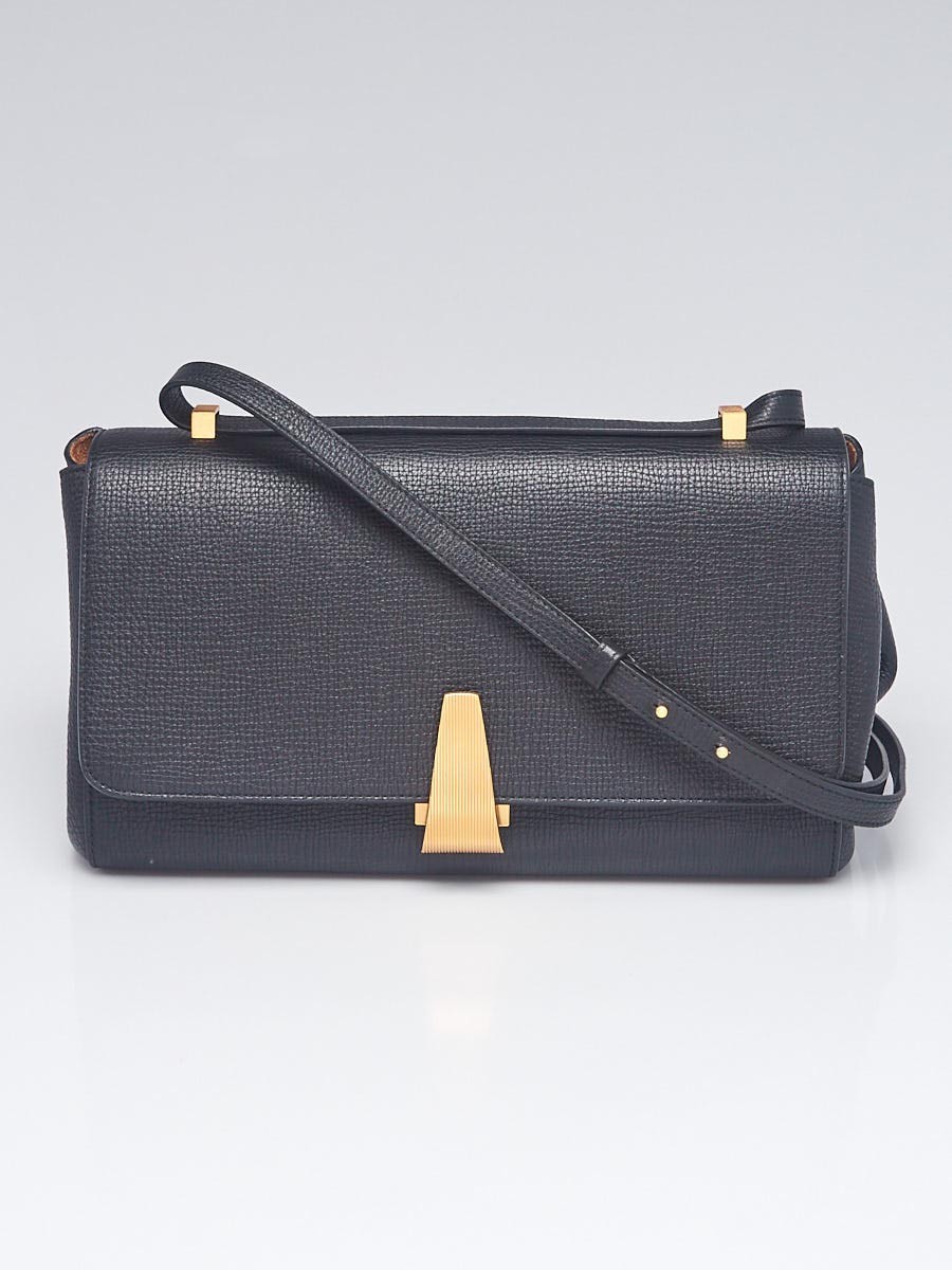 Bottega Veneta Black Grained Leather BV Angle Bag