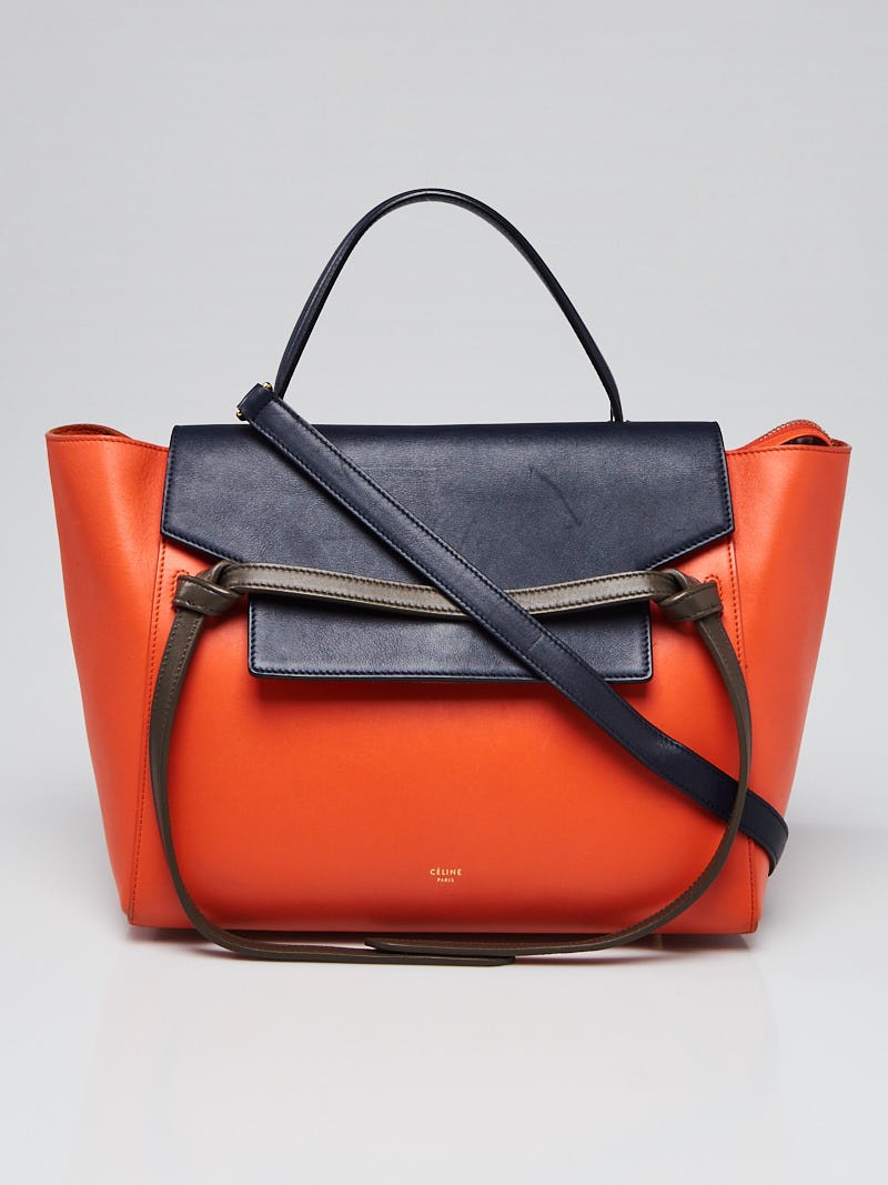 Celine Tri-Color Orange Smooth Calfskin Leather Mini Belt Bag