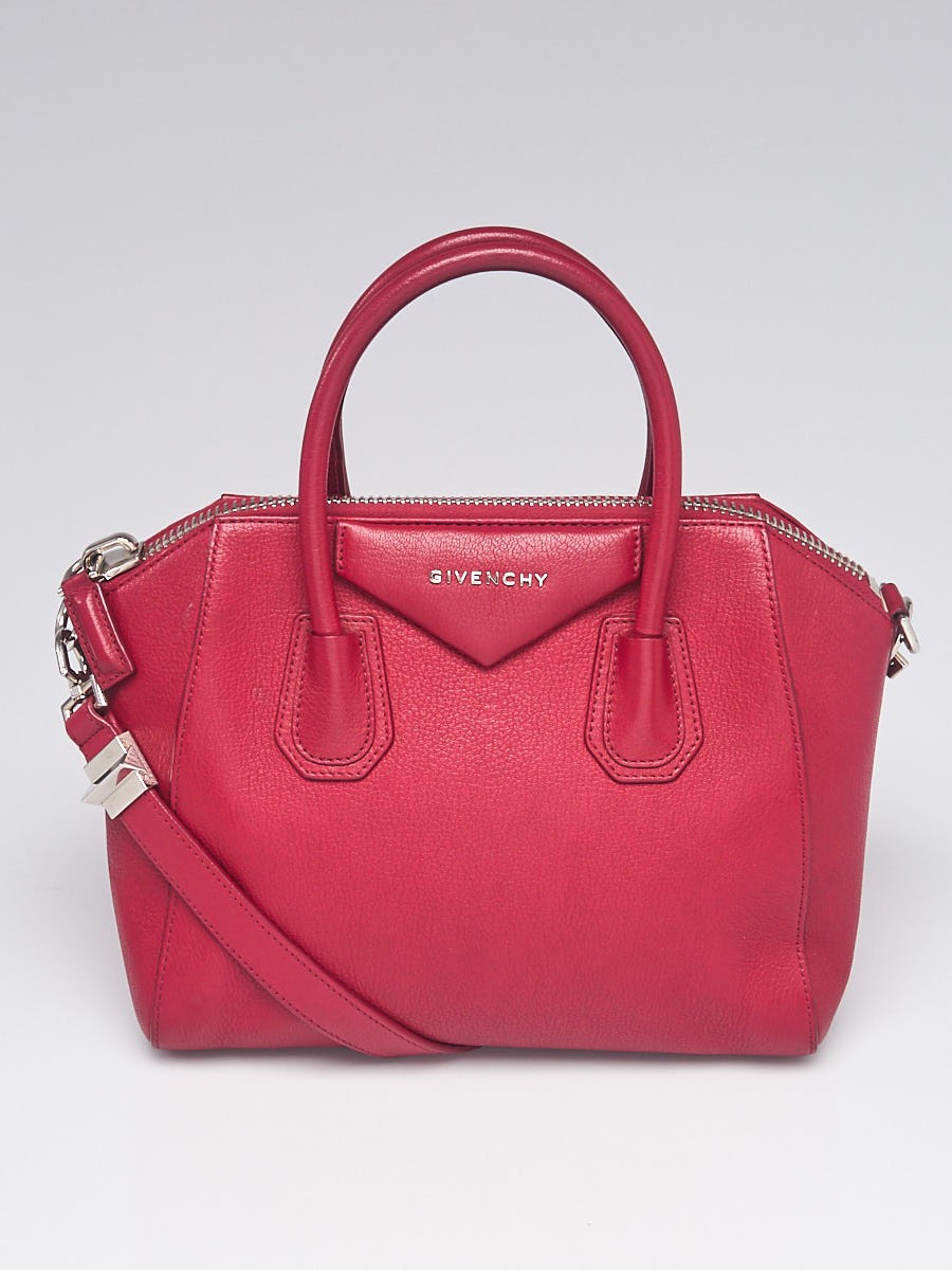 Givenchy Dark Red Sugar Goatskin Leather Small Antigona Bag