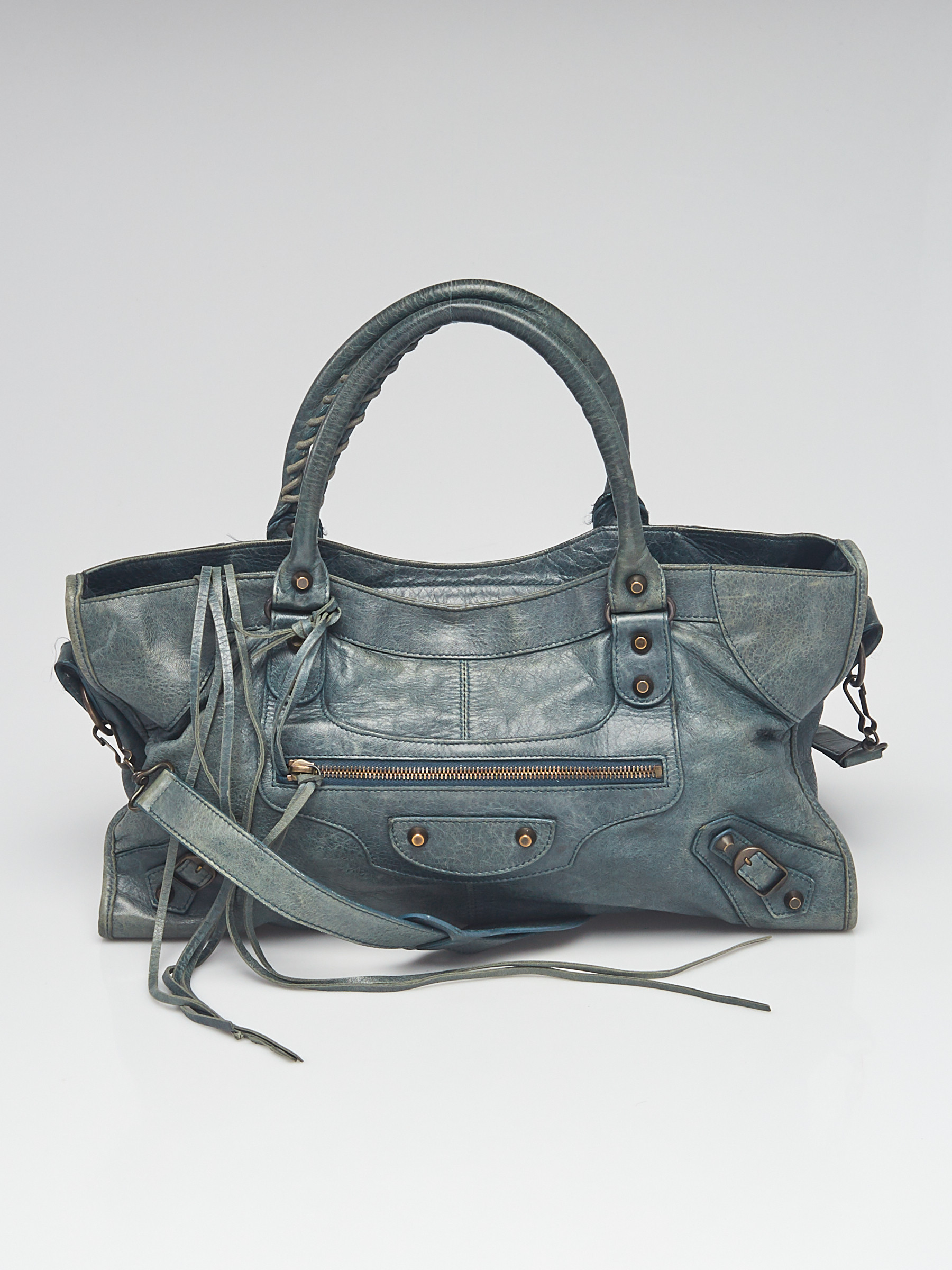 Balenciaga Canard Lambskin Leather Motorcycle Part-Time Bag