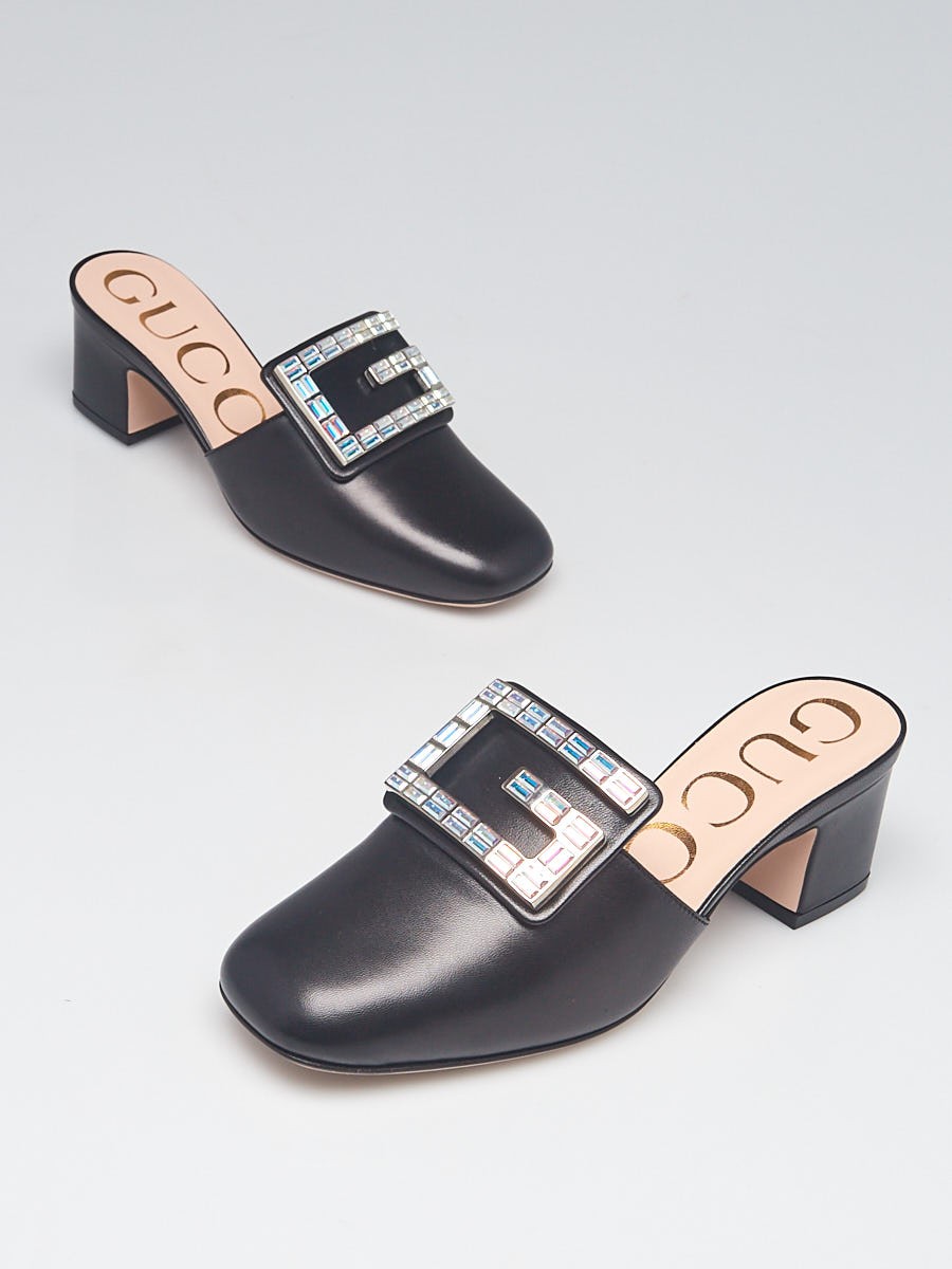 Gucci Black Leather Madelyn Mules Size 3.5 34