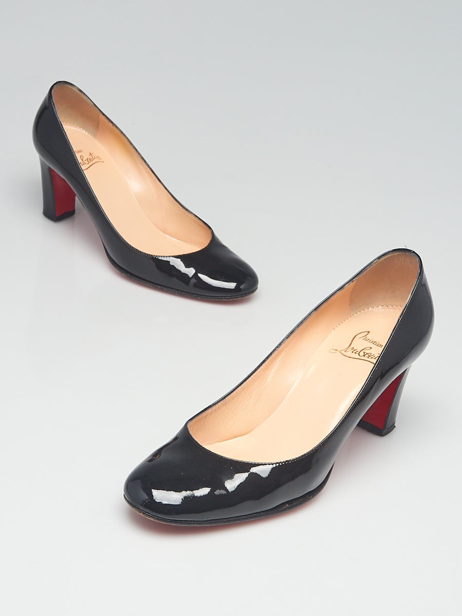 Christian Louboutin Black Patent Leather Miss Tick 70 Pumps Size 6 36.5