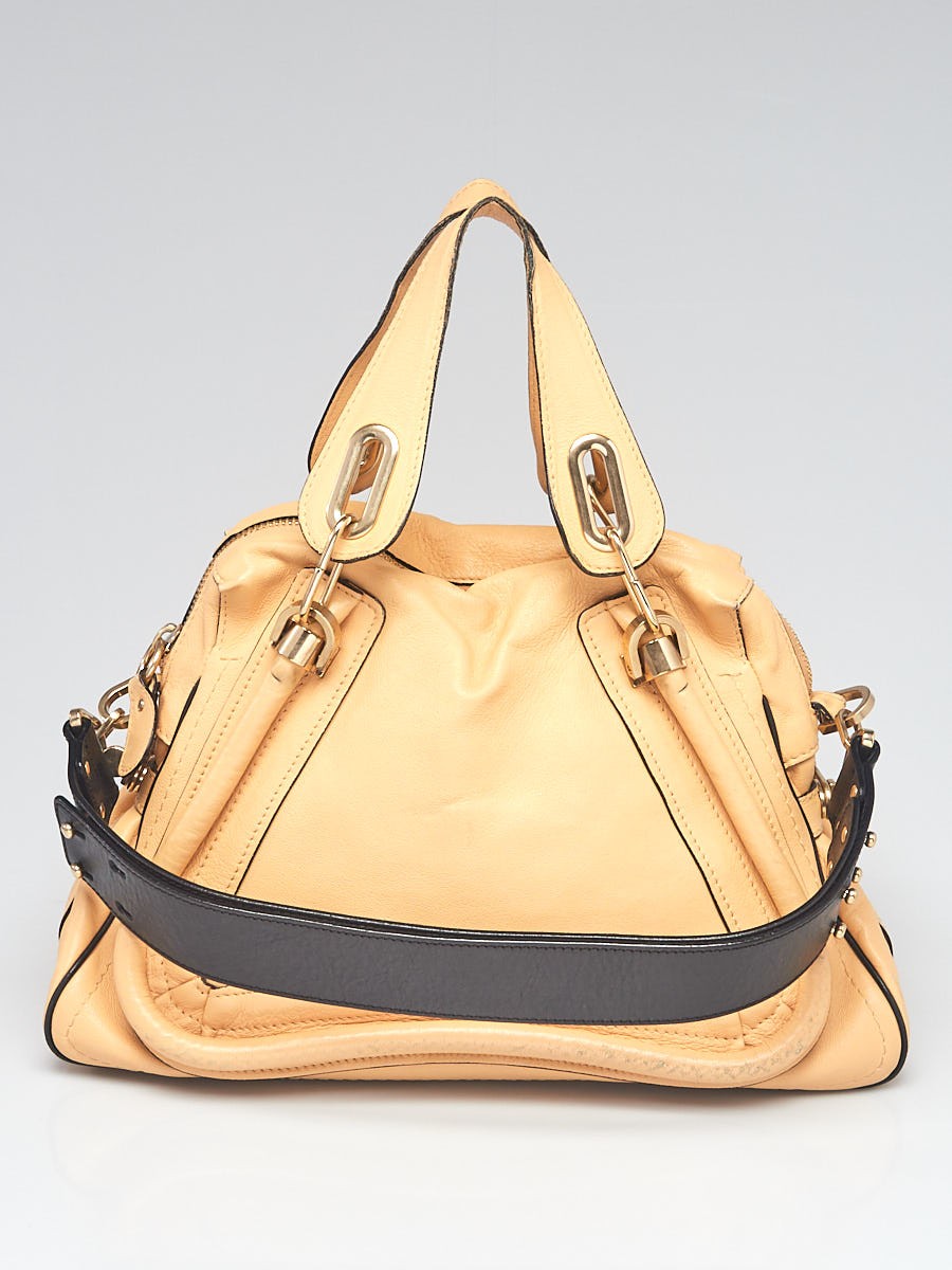 Chloe Beige Leather Medium Paraty Military Bag