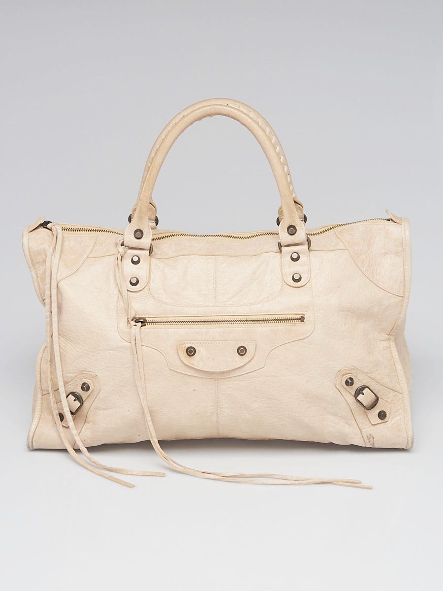 Balenciaga Sahara Lambskin Leather Motorcycle Work Bag