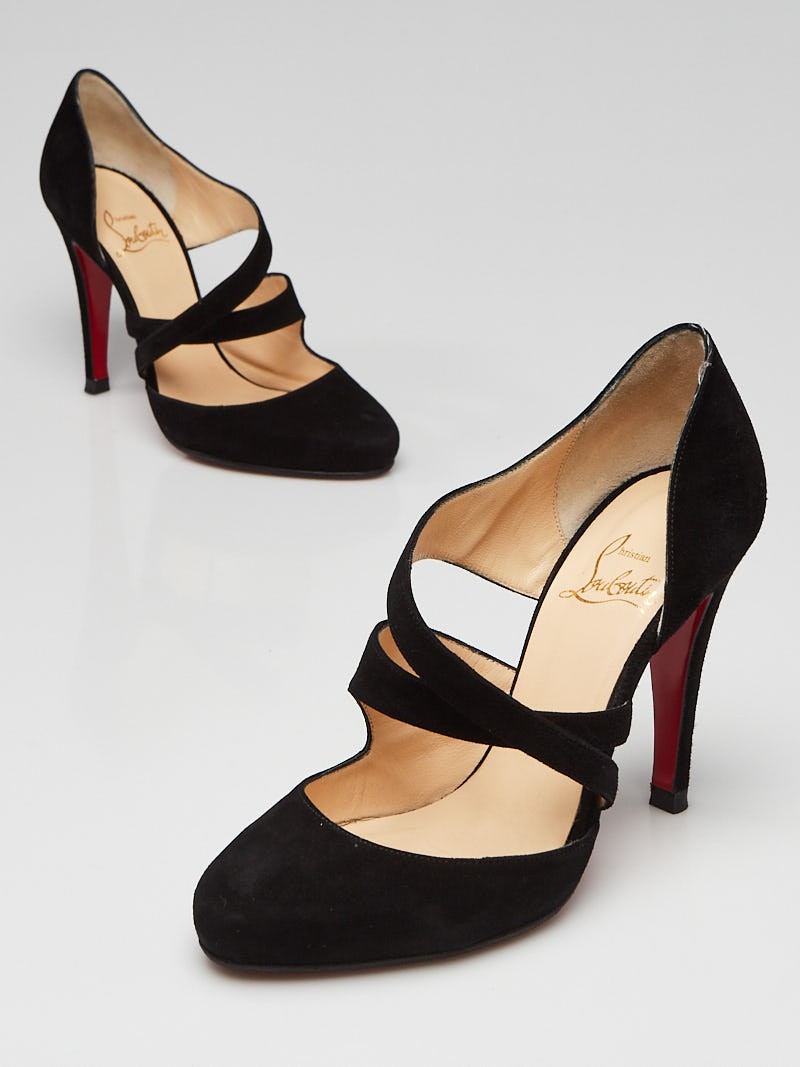 Christian Louboutin Black Suede Citoyenne 100 Pumps Size 5 35.5