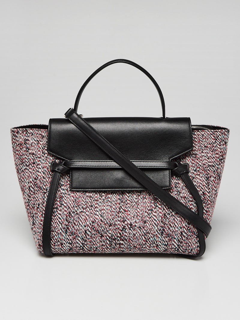 Celine Red Black Tweed and Leather Mini Belt Bag