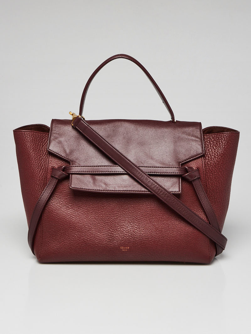 Celine Burgundy Grained Leather Mini Belt Bag