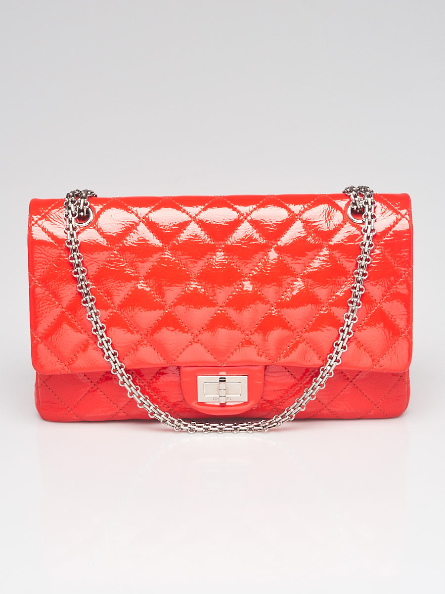 Chanel Red 2.55 Reissue Quilted Patent Leather 227 Jumbo Flap Bag
