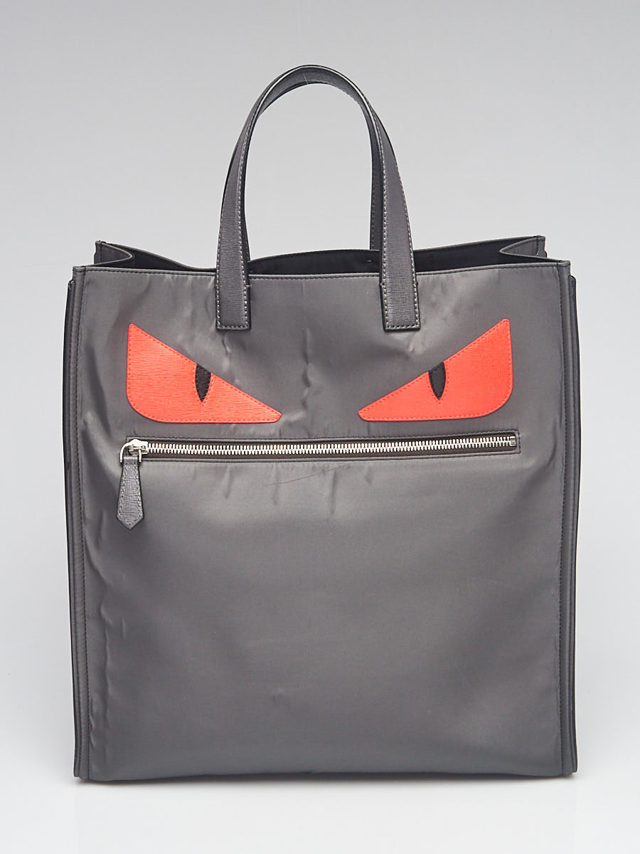Fendi Grey Nylon Monster Eyes Tote Bag 7VA367