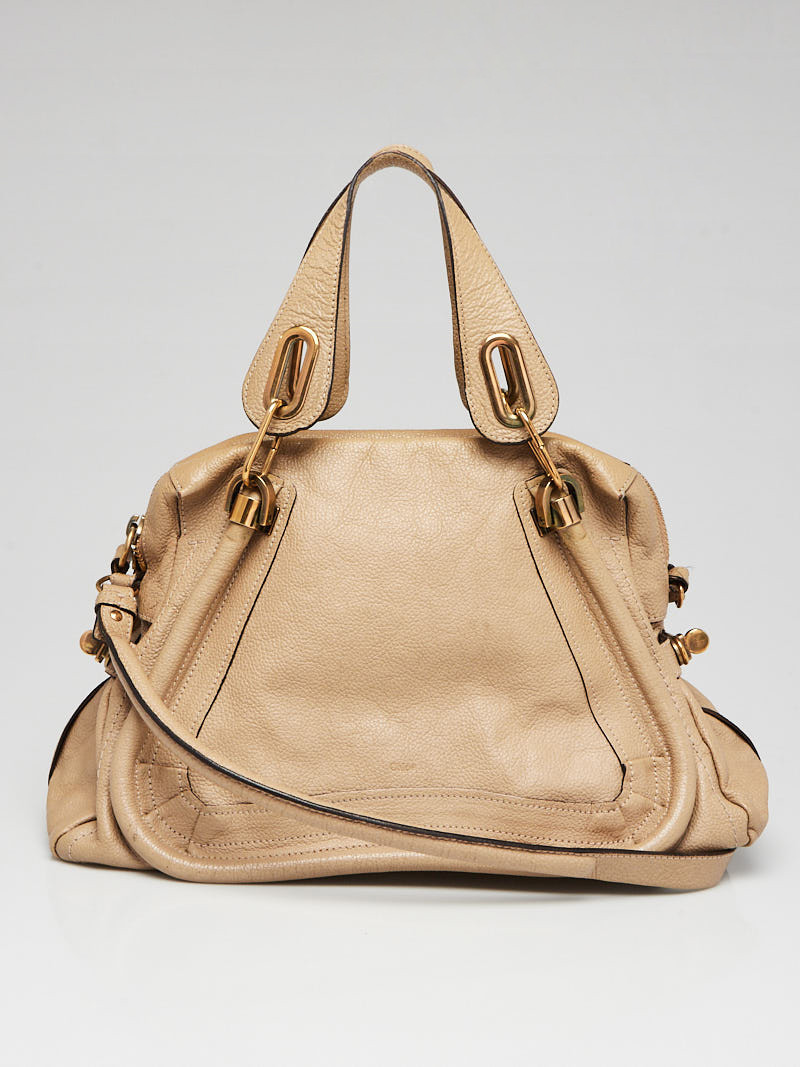 Chloe Beige Leather Medium Paraty Bag