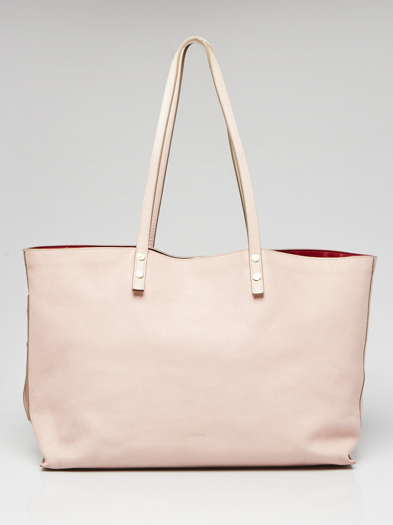 Chloe Light Pink Leather Dilan East-West Tote Bag
