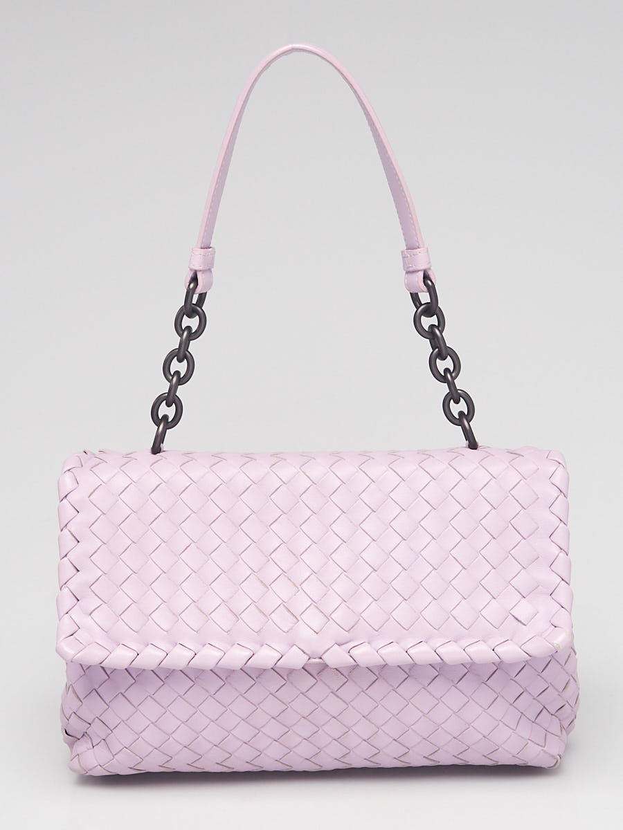 Bottega Veneta Light Purple Intrecciato Woven Nappa Leather Olimpia Bag