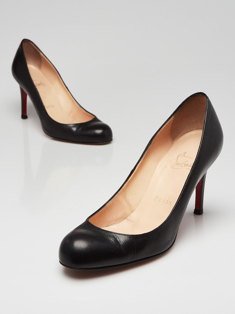 Christian Louboutin Black Leather Simple 85 Pumps Size 5 35.5