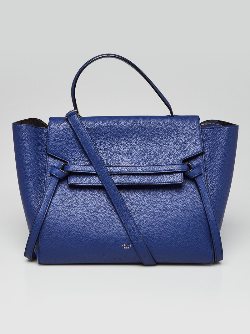 Celine Blue Grained Leather Mini Belt Bag