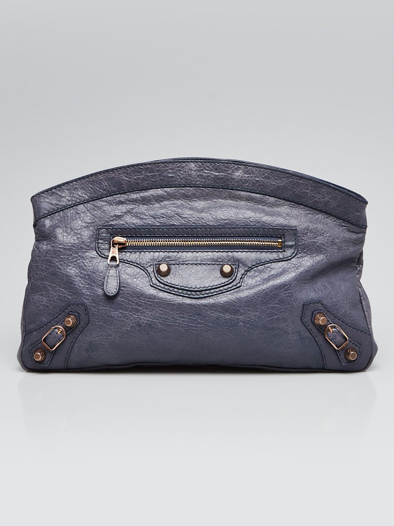 Balenciaga Jacinthe Lambskin Leather Giant 12 Rose Gold Premier Clutch Bag