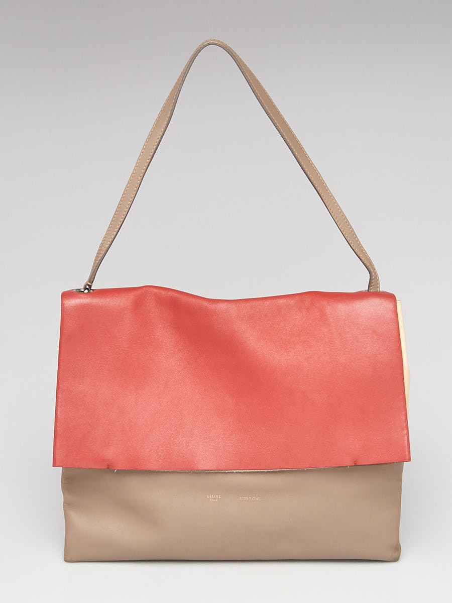 Celine Tri-Color Smooth Leather All Soft Shoulder Bag