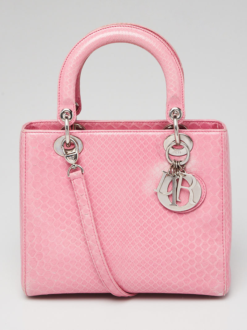 Christian Dior Pink Python Medium Lady Dior Bag