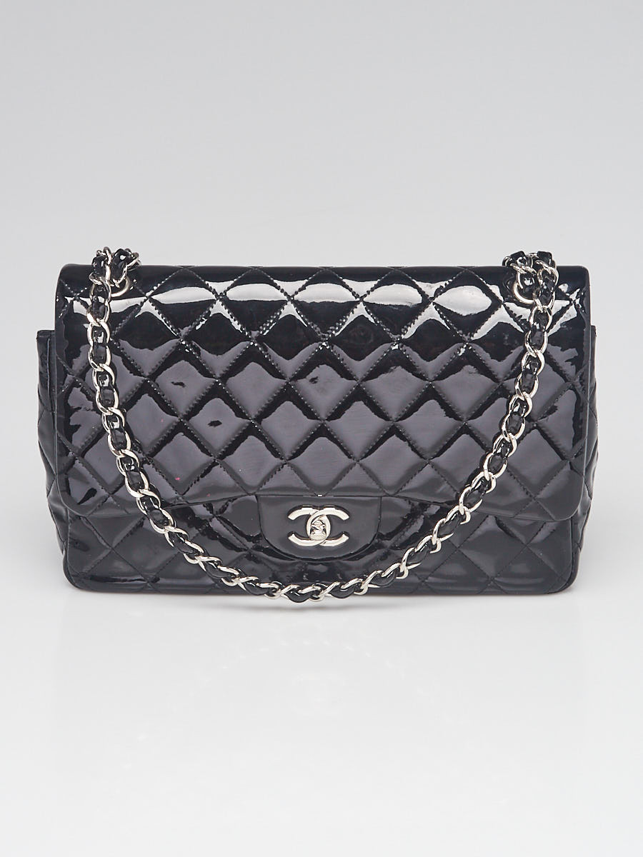 Chanel Black Quilted Lambskin Leather Classic Jumbo Double Flap Bag