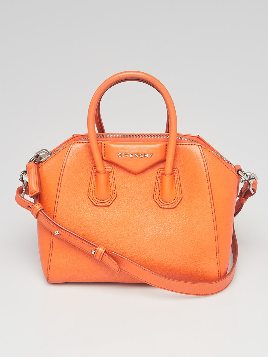 Givenchy Orange Sugar Goatskin Leather Mini Antigona Bag