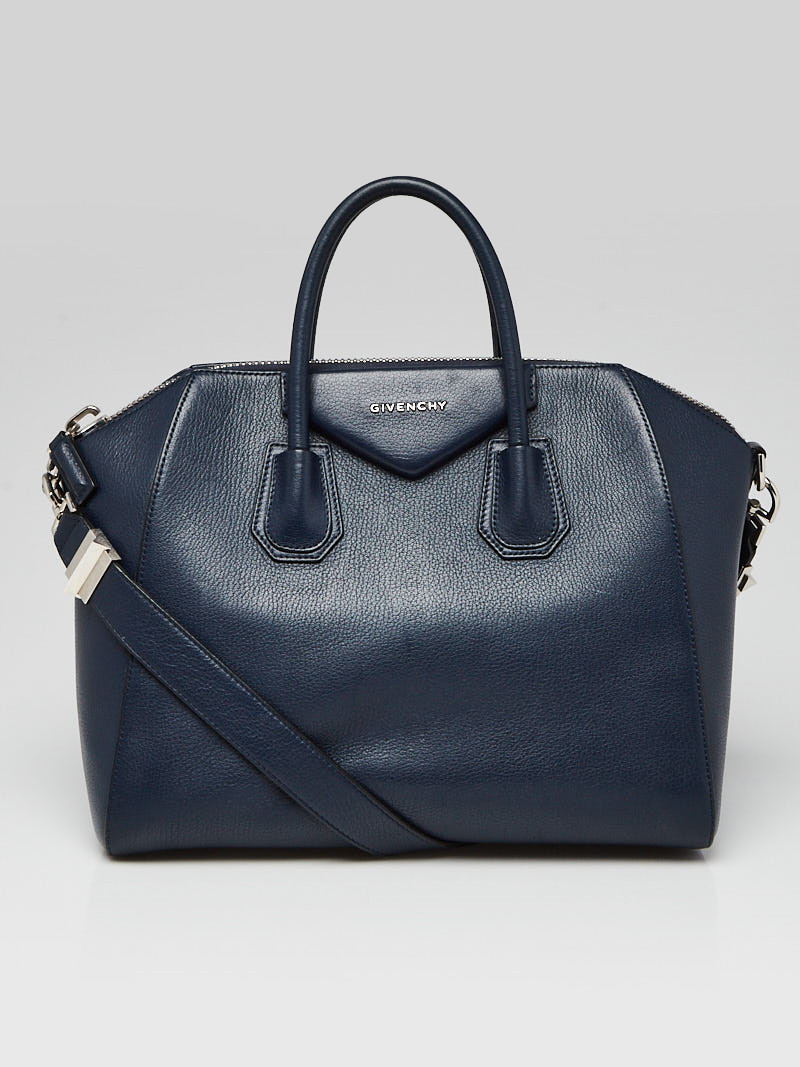 Givenchy Dark Blue Sugar Goatskin Leather Medium Antigona Bag