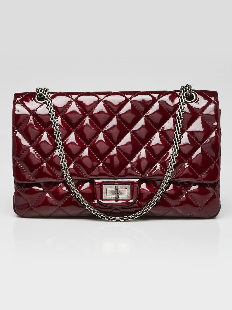 Chanel Dark Red 2.55 Reissue Quilted Classic Patent Leather 227 Jumbo Flap Bag