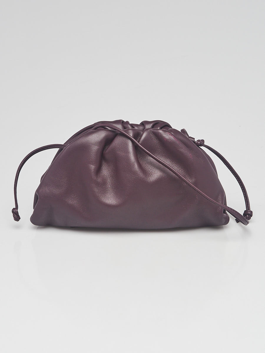 Bottega Veneta Plum Nappa Leather Mini Pouch Clutch Bag