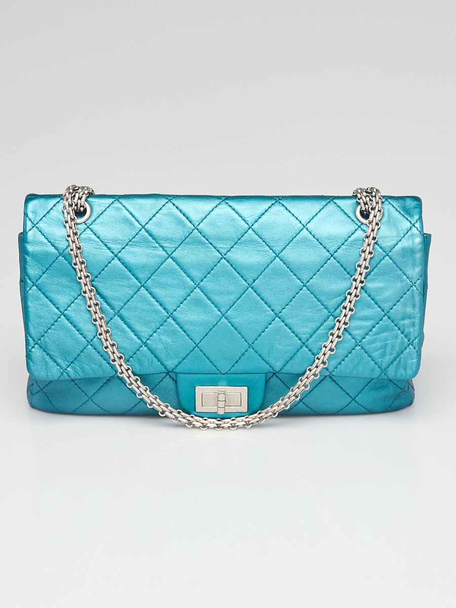 Chanel Turquoise 2.55 Reissue Quilted Classic Calfskin Leather 227 Jumbo Flap Bag