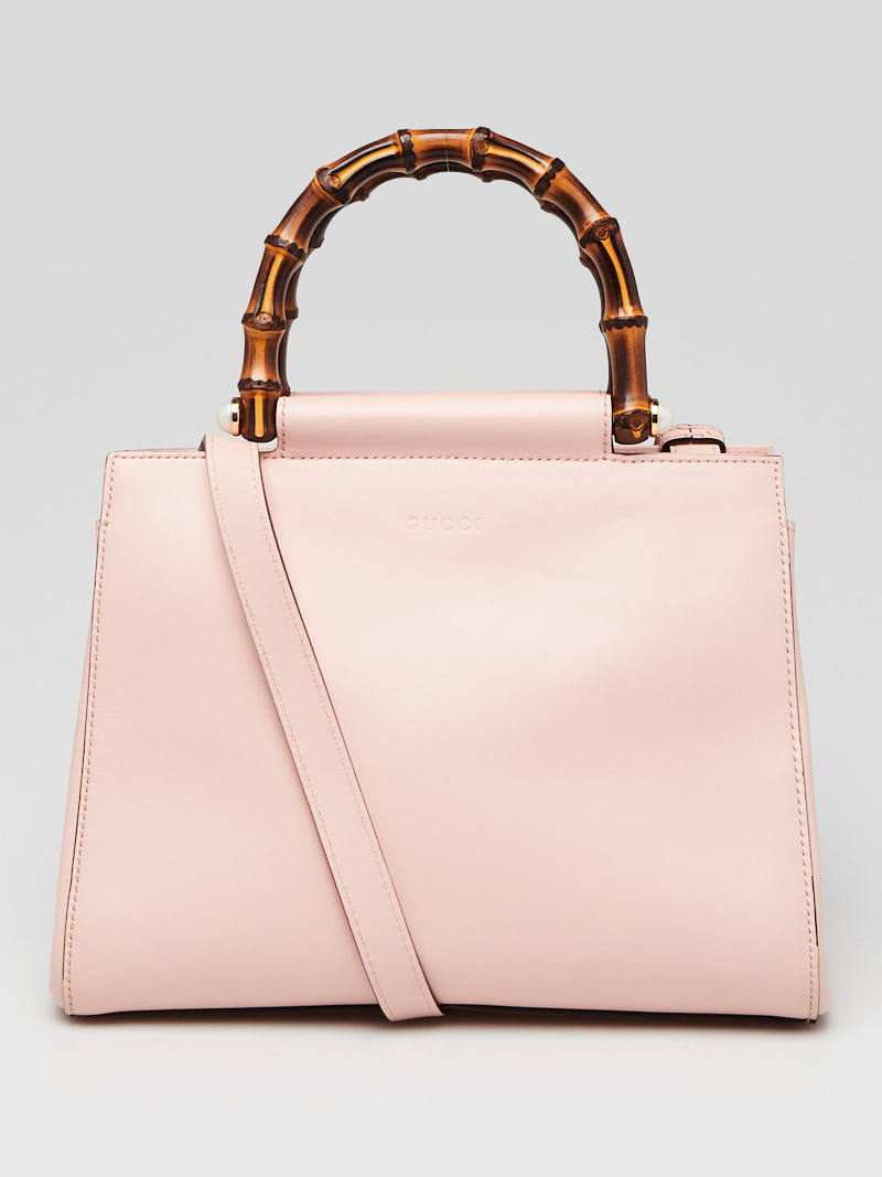 Gucci Pink Smooth Calfskin Leather Nymphaea Small Top Handle Bag