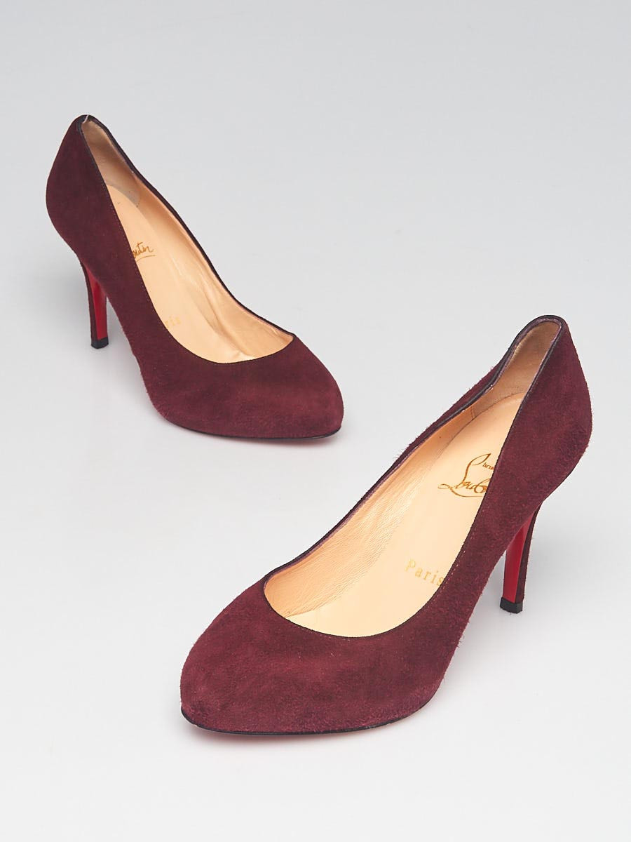 Christian Louboutin Burgundy Suede Pumps Size 5 35.5