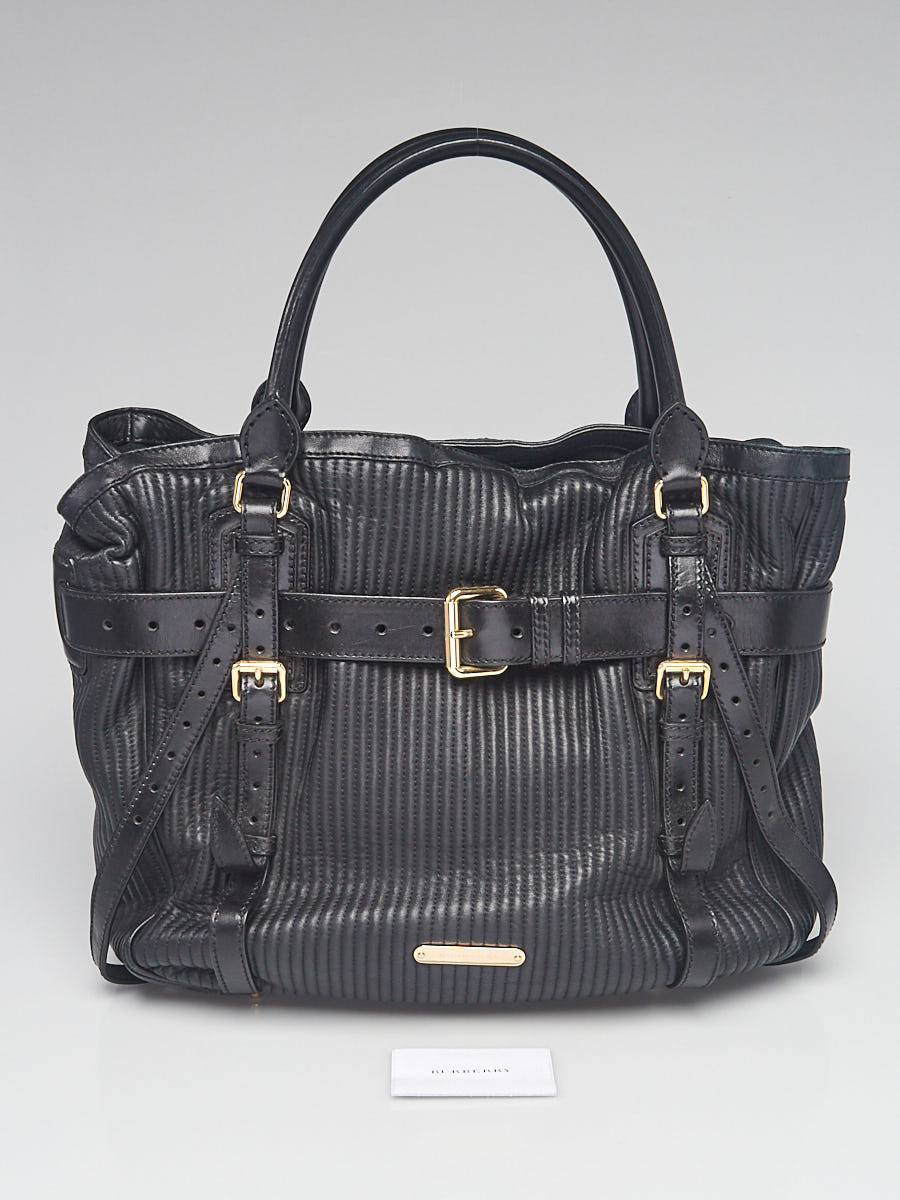 Burberry Black Leather Quilted Shoulder Bag