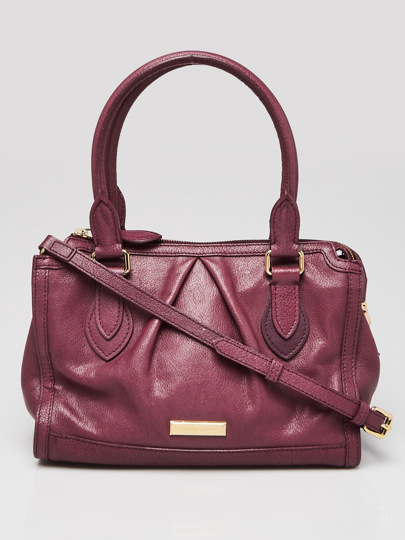 Burberry Purple Grained Leather Small Shoulder Bag